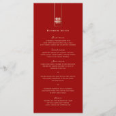 Tall Rectangle Double Happiness Chinese Wedding Menu (Voorkant)