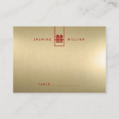 Tall Rectangle Double Happiness Chinese Wedding Plaatskaartje (Voorkant)