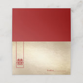 Tall Rectangle Double Happiness Gold Asian Wedding (Buitenkant ongevouwen)