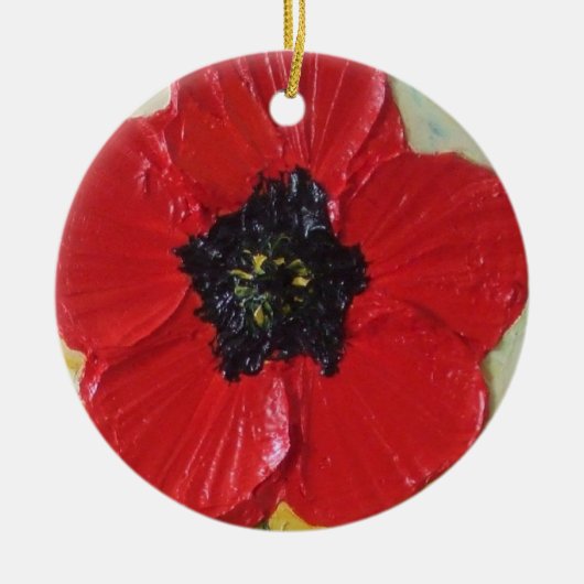 Tall Red Poppy Ornament (Voorkant)