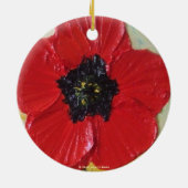 Tall Red Poppy Ornament (Achterkant)