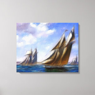 Tall Sailing Ships Art Wrapped Canvas Afdruk