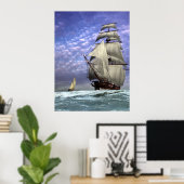 Tall Ship and Ketch Poster (Thuiskantoor)
