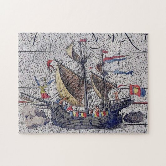 Tall Ship and Map of Pacific Ocean Legpuzzel (Horizontaal)