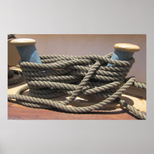 Tall Ship Bollard w Rope Poster