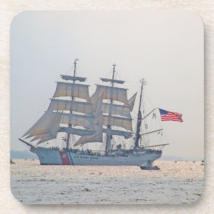 Tall Ship, Clipper ship, Sail, US Coast Guard Drankjes Onderzetter