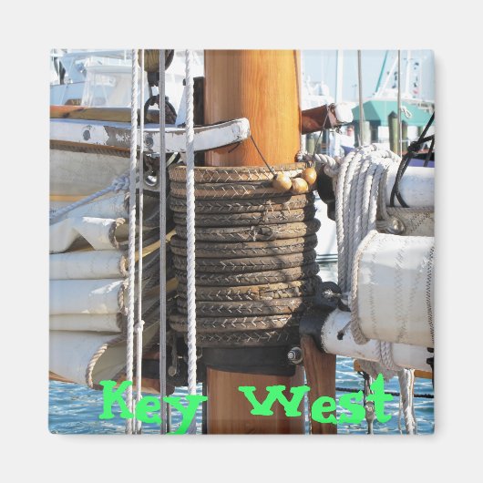 Tall Ship Close Up Gaff Rigged Magnet Magneet (Voorkant)