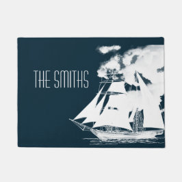 Tall Ship & Clouds Nautical Deurmat