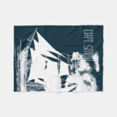 Tall Ship & Clouds Nautical Fleece Deken (Voorkant (Horizontaal))