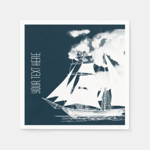 Tall Ship & Clouds Nautical Servet
