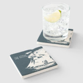 Tall Ship & Clouds Nautical Stenen Onderzetter (Zijkant)