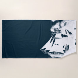 Tall Ship & Clouds Nautical Strandlaken