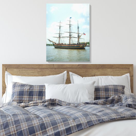 Tall Ship HMS Bounty Canvas Afdruk (Insitu (Slaapkamer))