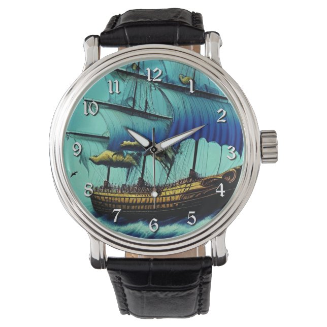 Tall Ship Nautical Horloge (Voorkant)