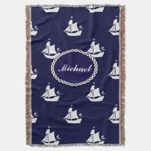 Tall Ship Nautical Personalized Deken