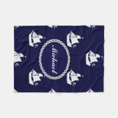 Tall Ship Nautical Personalized Fleece Deken (Voorkant (Horizontaal))