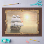 Tall Ship Sailboa Framed Decoupage Tissue Paper Tissuepapier (Craft)
