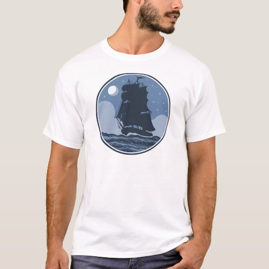 Tall Ship Sailing on Open Zee T-shirt (Voorkant)