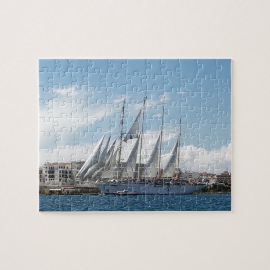 Tall Ship Sailing Out Harbour Legpuzzel (Horizontaal)
