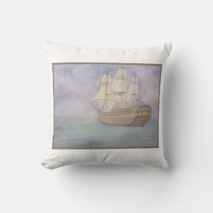 Tall Ship Waterverf Kussen