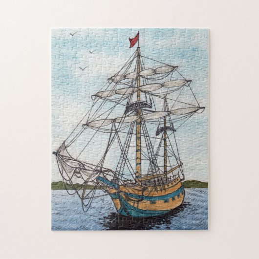 Tall Ship waterverf Legpuzzel (Verticaal)