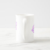 Tall Slim Bone China Delicate Pink Bouquet Tea Mok (Achterkant)