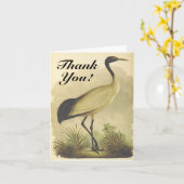 Tall Standing Bird Dank u Wenskaart Kaart (Gele Bloem)