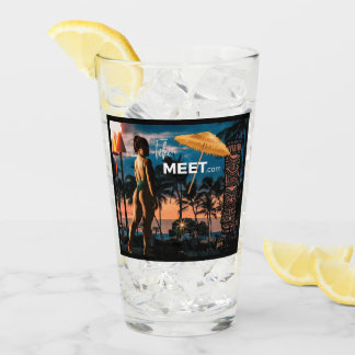 Tall TikiMeet.com Glas met Eilandmeisje