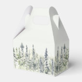 Tall Timber Waterverf Evergreen Trees Wedding Bedankdoosjes (Achterkant)