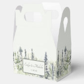 Tall Timber Waterverf Evergreen Trees Wedding Bedankdoosjes (Geopend)
