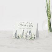 Tall Timber Waterverf Evergreen Trees Wedding Kaart (Voorkant)