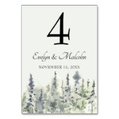 Tall Timber Waterverf Evergreen Trees Wedding Kaart (Achterkant)