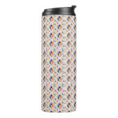 Tall travel mug with a vibrant, geometric pattern thermosbeker (Gedraaid links)