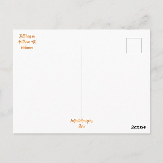 Tall Trees in Northern Minnesota/Autumn Briefkaart (Achterkant)