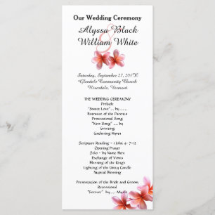 Tall Tropical Plumeria Wedding Programs Programma