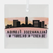 Tallahassee FL City Skyline Glass Ornament (Achterkant)