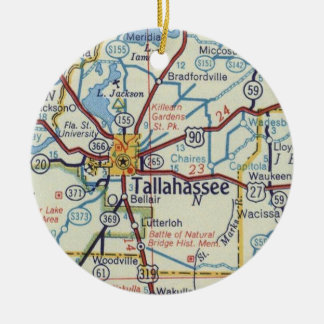 Tallahassee FL Map Keramisch Ornament