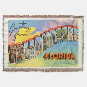 Tallahassee Florida FL Old Vintage Travel Souvenir Deken