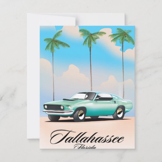 Tallahassee Florida Reisposter. (Voorkant)