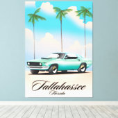 Tallahassee Florida Reisposter. Canvas Afdruk (Insitu (Houten vloer))
