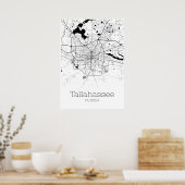 Tallahassee Map - Florida - City Map Poster (Keuken)