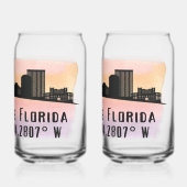 Tallahassee Skyline Blikvorm Glas (Achterkant)