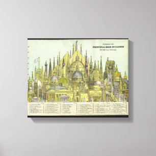 Tallest Buildings of Old World Canvas Afdruk