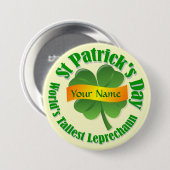 Tallest leprechaunSt Patrick's Ronde Button 7,6 Cm (Voorkant /achterkant)