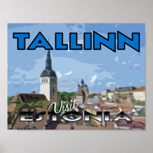 Tallin, bezoek Estland Poster