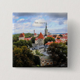 Tallin, Estland Historisch Centrum,  Vierkante Button 5,1 Cm