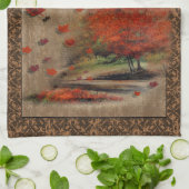 Talling Feuille Paysage Serviette de cuisine (Plié)