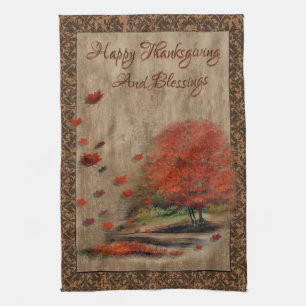 Talling Feuille Paysage Serviette de cuisine