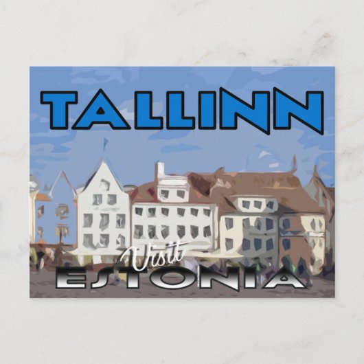 Tallinn, bezoek Estland briefkaart (Voorkant)