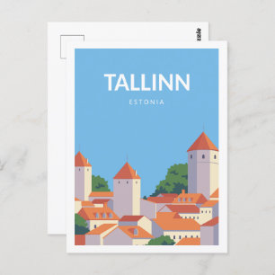 Tallinn Estland Beroemde Reisplaats Illustratie Briefkaart